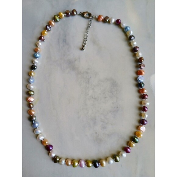 Vintage European Hand Knotted Freshwater Cultured Baroque Pearl Necklace - Picture 1 of 6